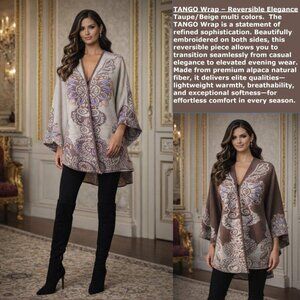 Shawl-Wrap Reversible ALPACA Embroidery